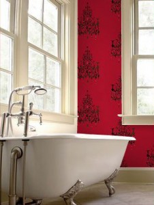 Red Chandelier Wallpaper